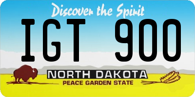 ND license plate IGT900