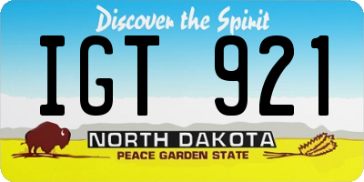 ND license plate IGT921