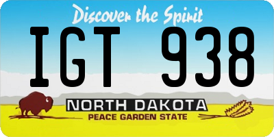 ND license plate IGT938