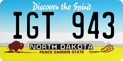 ND license plate IGT943