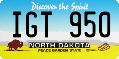 ND license plate IGT950