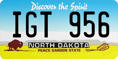 ND license plate IGT956