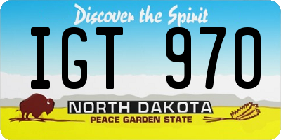 ND license plate IGT970