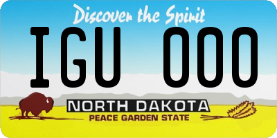 ND license plate IGU000