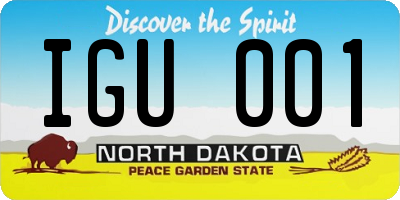 ND license plate IGU001