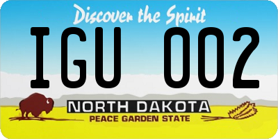 ND license plate IGU002