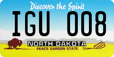 ND license plate IGU008