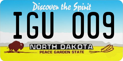 ND license plate IGU009