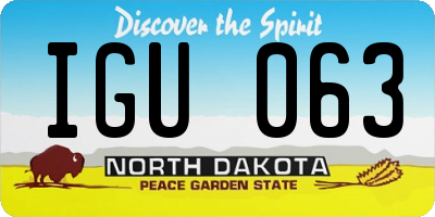 ND license plate IGU063