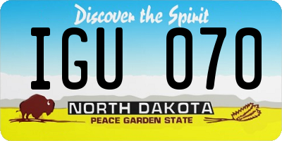 ND license plate IGU070