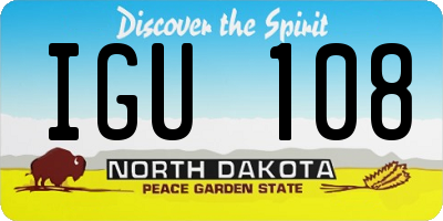 ND license plate IGU108