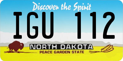 ND license plate IGU112