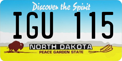 ND license plate IGU115