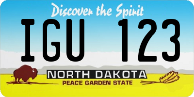 ND license plate IGU123