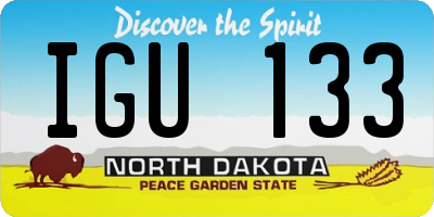 ND license plate IGU133