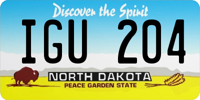 ND license plate IGU204