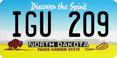 ND license plate IGU209