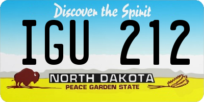 ND license plate IGU212