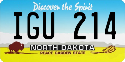 ND license plate IGU214