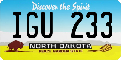 ND license plate IGU233