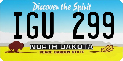 ND license plate IGU299
