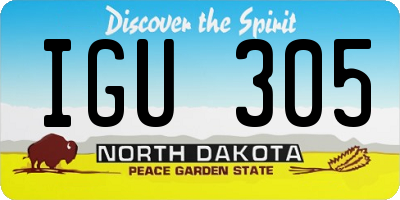 ND license plate IGU305
