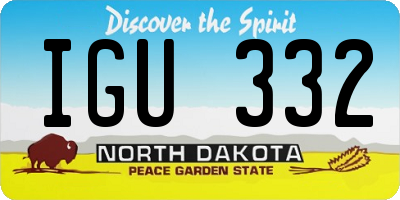 ND license plate IGU332