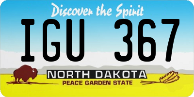 ND license plate IGU367