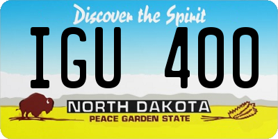 ND license plate IGU400