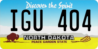 ND license plate IGU404