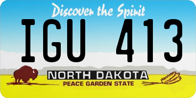 ND license plate IGU413