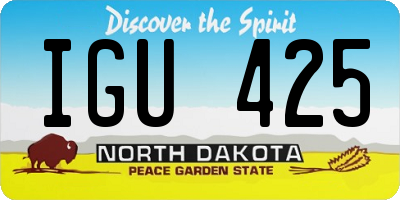 ND license plate IGU425