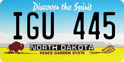 ND license plate IGU445