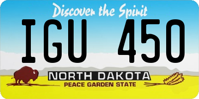 ND license plate IGU450