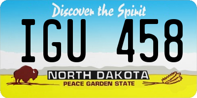ND license plate IGU458