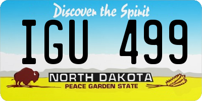 ND license plate IGU499