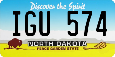 ND license plate IGU574