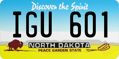 ND license plate IGU601