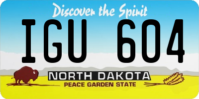 ND license plate IGU604