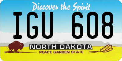ND license plate IGU608