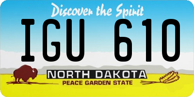 ND license plate IGU610