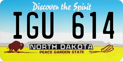 ND license plate IGU614