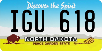 ND license plate IGU618