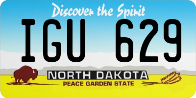 ND license plate IGU629