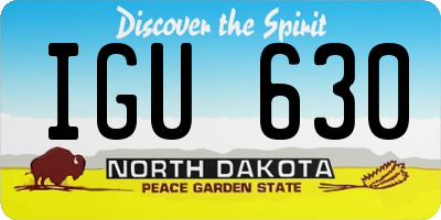 ND license plate IGU630