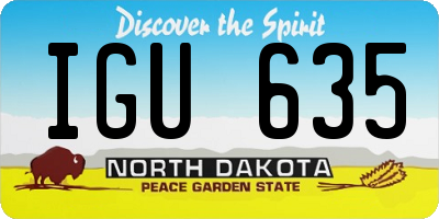 ND license plate IGU635