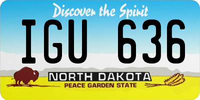 ND license plate IGU636