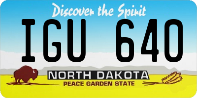 ND license plate IGU640