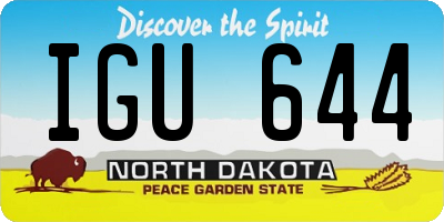 ND license plate IGU644