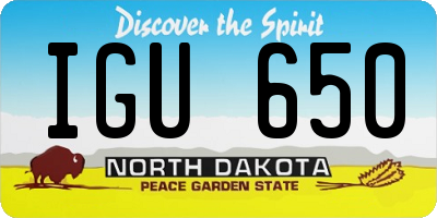 ND license plate IGU650
